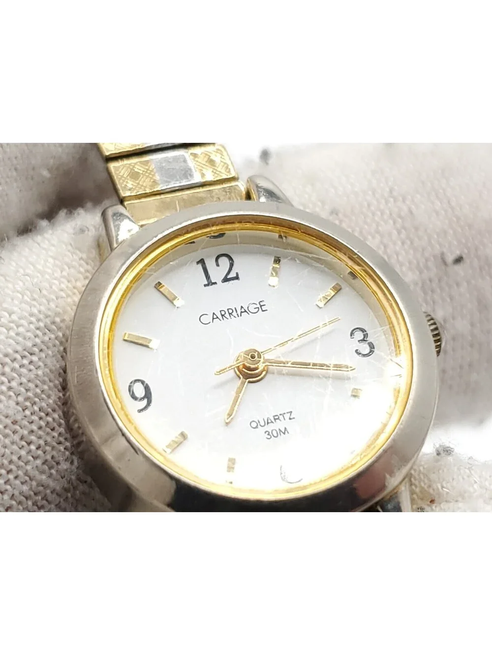 Carriage By Timex Quartz Watch Womens New Battery Two-Tone Expandable Band 20mm
